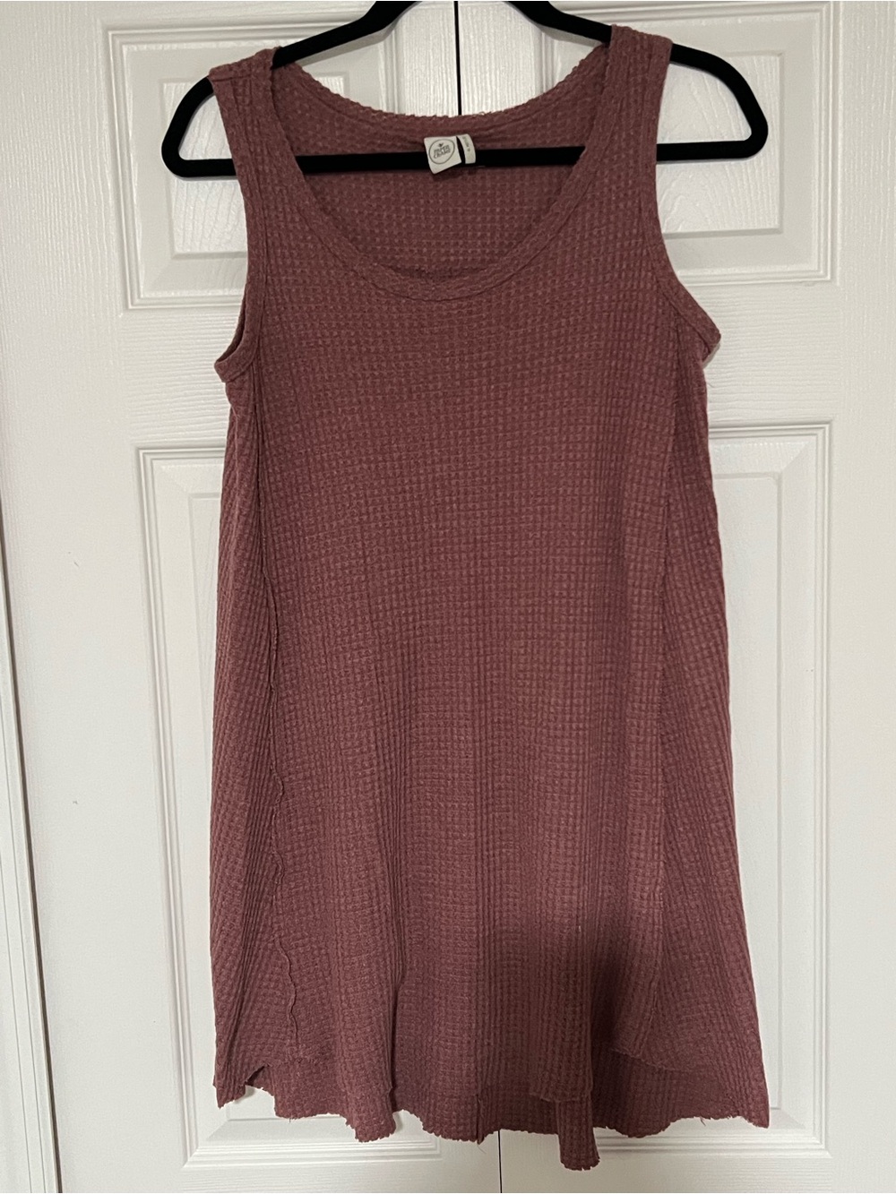 Paper Crane Mauve Waffle Knit Tank Dress